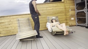 Getting jerked off while her man waited nearby 😏 Full video on profile