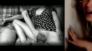Neghbor girl mutual masturbation with her stepbrother – listening to roomate sex sounds