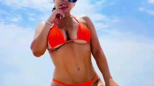 Maca Hugo Posing Seductively on the Beach – Bikini & Sunset Vibes