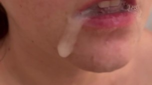 Submissive Redhead Takes Multiple Loads – Bukkake Gangbang