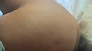 Rubbing STEPSISTER Vibrator On Pussy w/ Clothes On | EXTREMELY Hairy Black Pussy