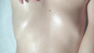 He cum on my tits as I masturbate, I play with the juice until I orgasm