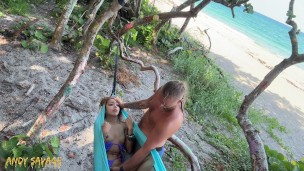 Public FINGERING at the beach