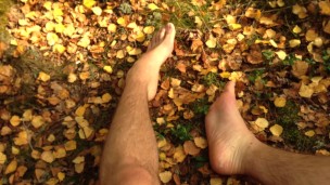 boy with a big dick shoots 3 streams of cum in the forest