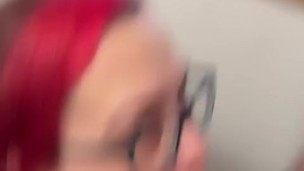 BBW stepmom MILF gives blowjob and receives a facial cum shot your POV