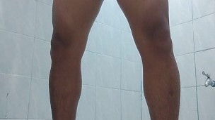 Solo boy cum and masturbate in the toilet