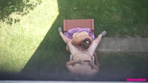 Backyard Blowjob’s – A View From Above As Missy Sucks George’s Cock