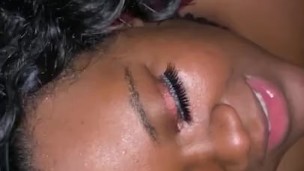 Sexy black little begs for Daddy’s facial