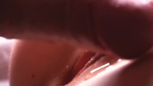 Extremely close-up. Sperm dripping down the pussy