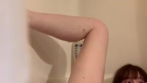 Teenage anal dildo play in the bath